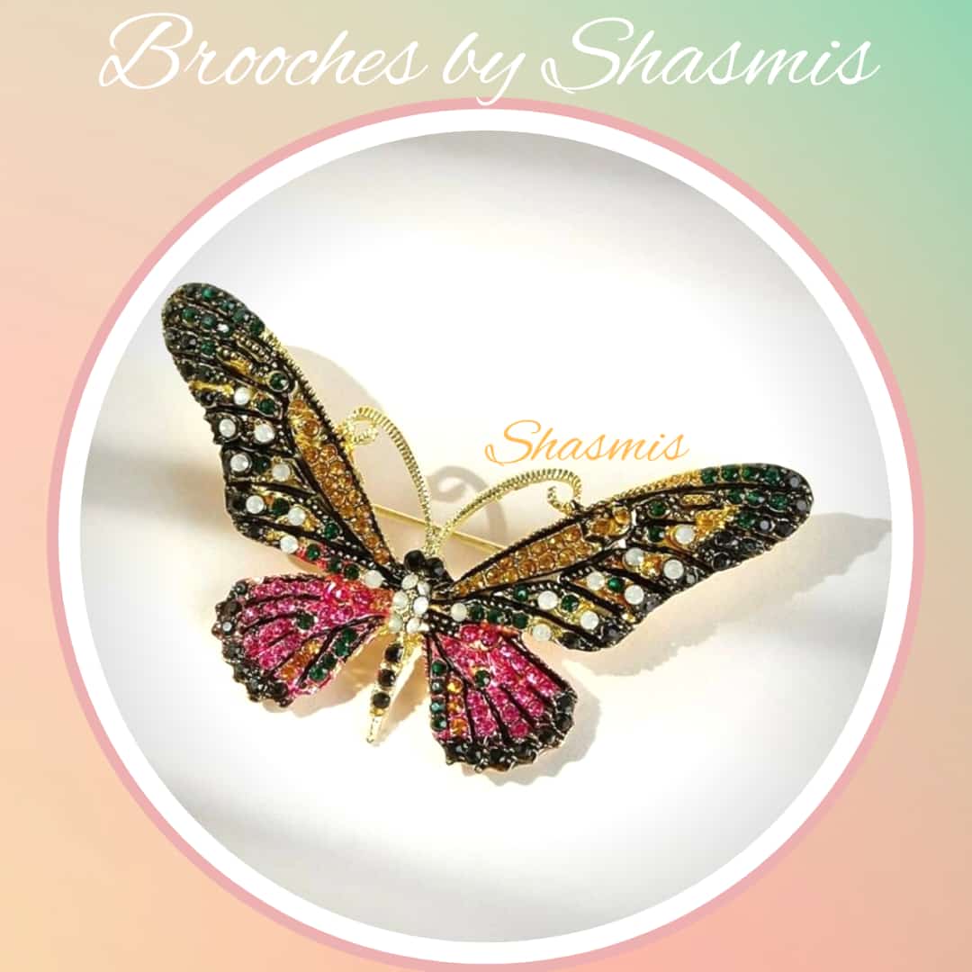 Amazing Butterfly Brooch With Multicolor Stone