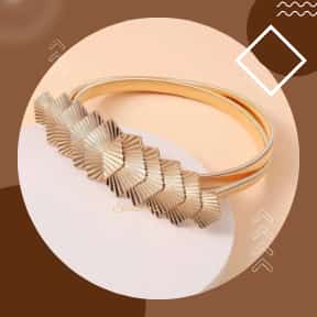 Golden Strechable Buckle Belt
