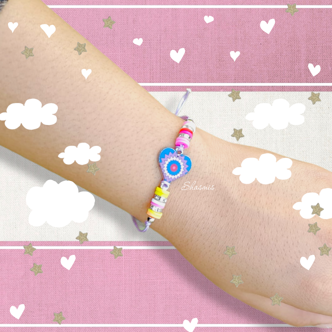 Little Heart Beads Bracelet For Kids, 