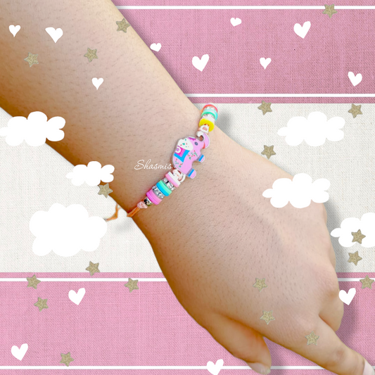 Baby Elephant Beads Bracelets For Kids, Packed In Gift Box