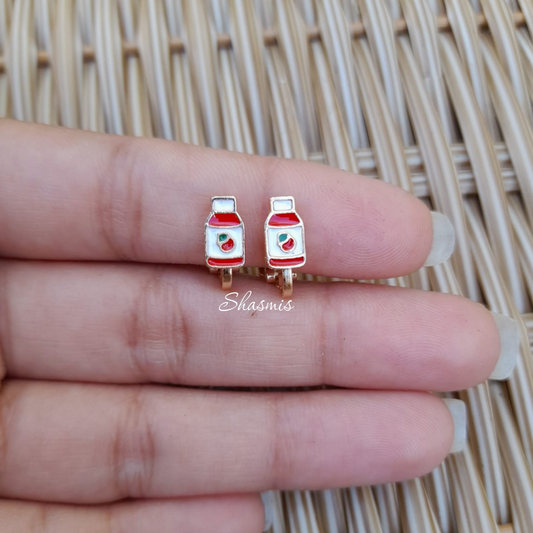 Bottle Shape Earrings For Kids, Packed In Gift Box