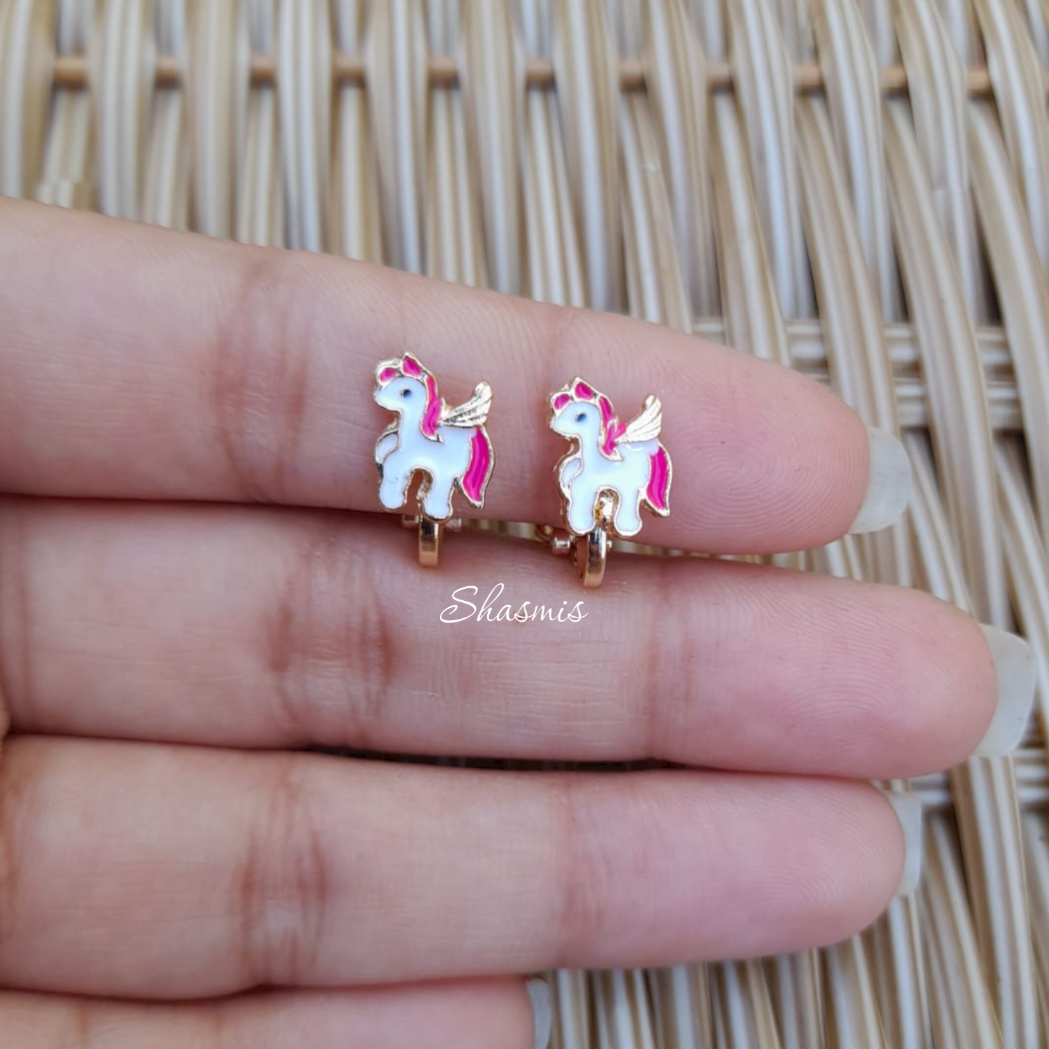 Unicorn With Long Tail Earrings For Kids, Packed In Gift Box