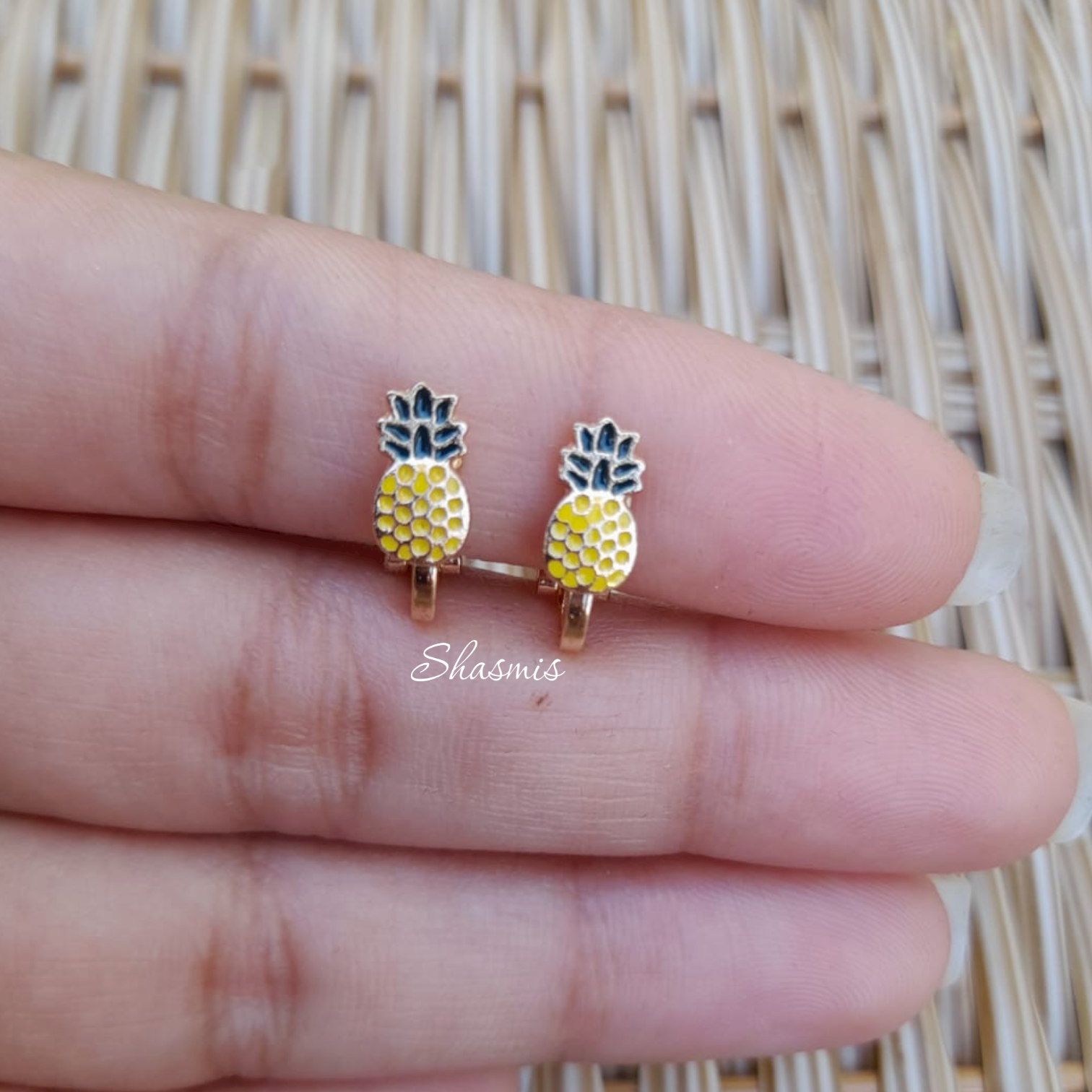 Pineapple Earrings For Kids, Packed In Gift Box