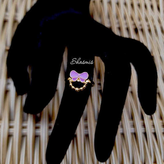 Purple Bow Ring For Kids, Packed In Gift Box