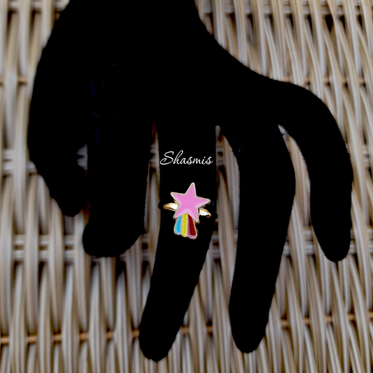 Star With Rainbow Ring For Kids, Packed In Gift Box