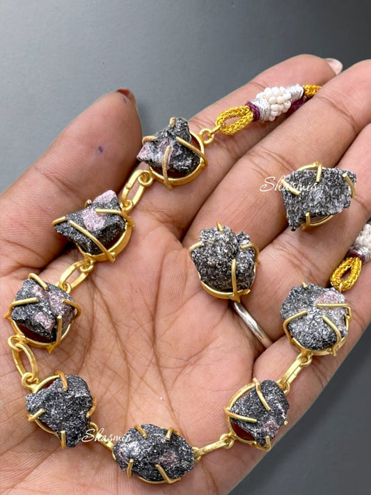 Charcoal Color Druzy Stone Necklace