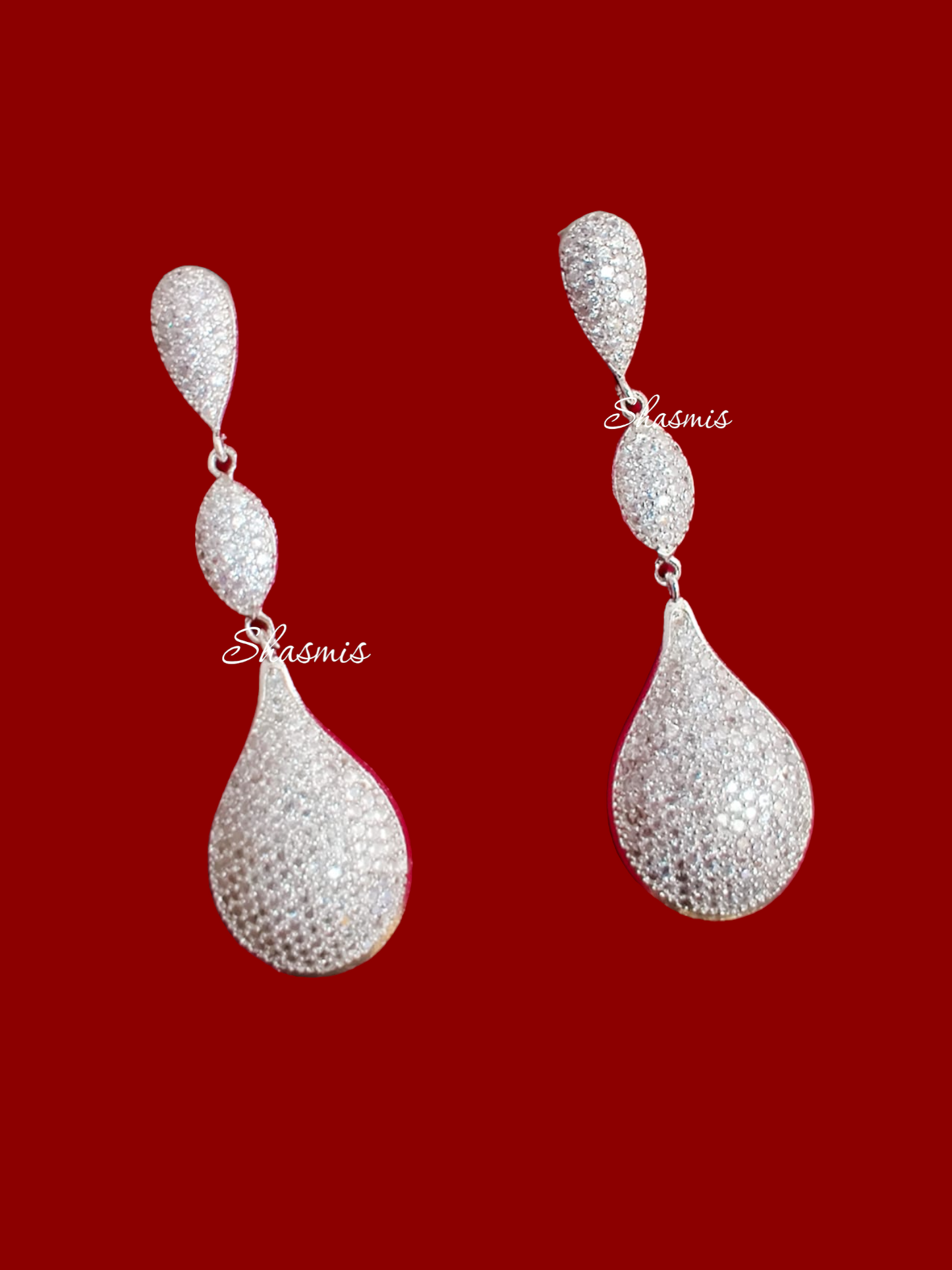 Silver Diamond Earrings