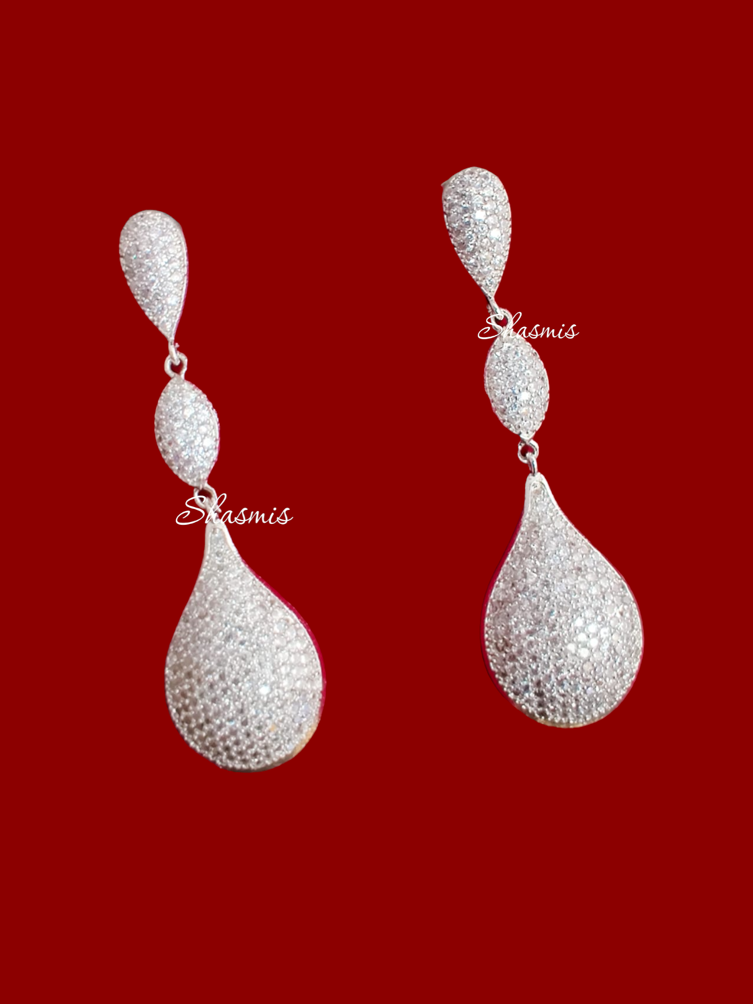 Silver Diamond Earrings