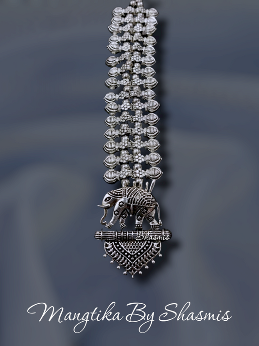 Elephant Design Oxidised Mangtika 