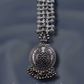 Wide Silver Oxidised Afghani Mangtika