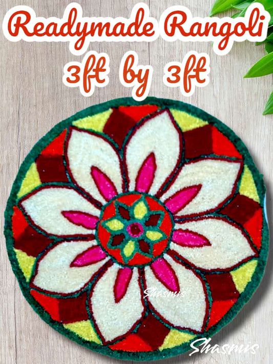 Multicolor Rangoli Design 3ft by 3ft 
