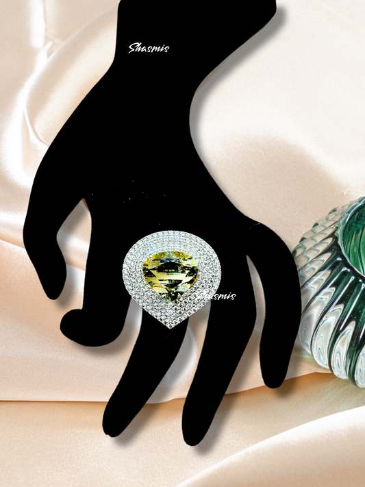 Yellow Centre Stone Diamond Ring