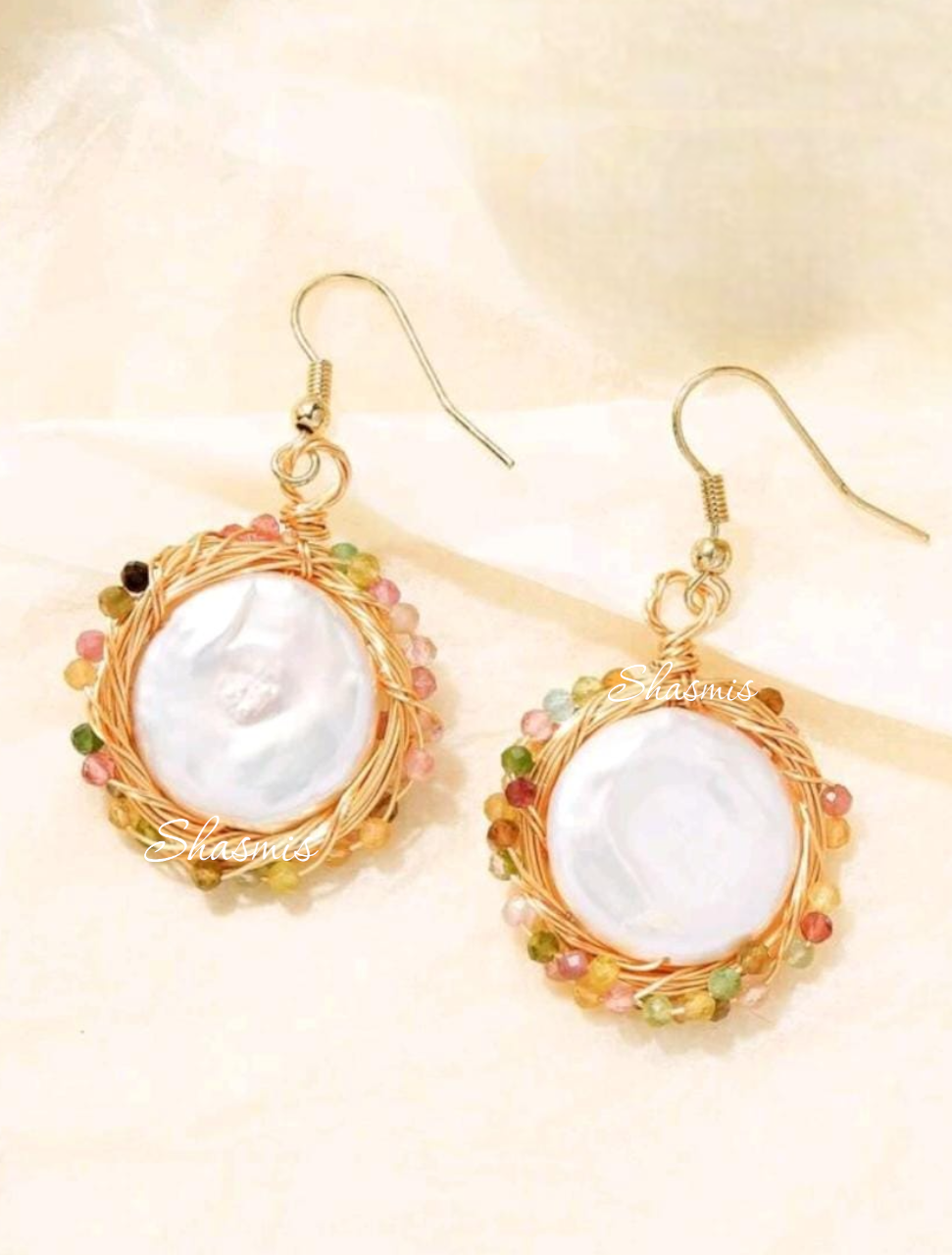 Rama Blue Stone With Golden Design Tear Drop Rings