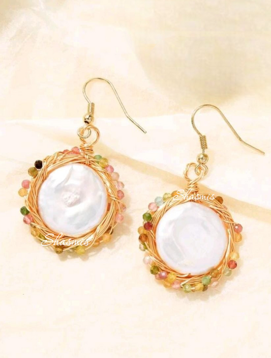 Rama Blue Stone With Golden Design Tear Drop Rings