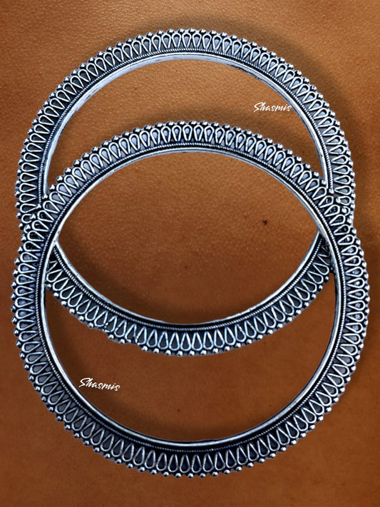 Silver Oxidised Design Bangles