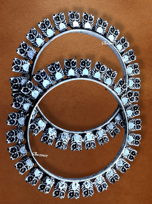 Big Owl Design Oxidised Bangles