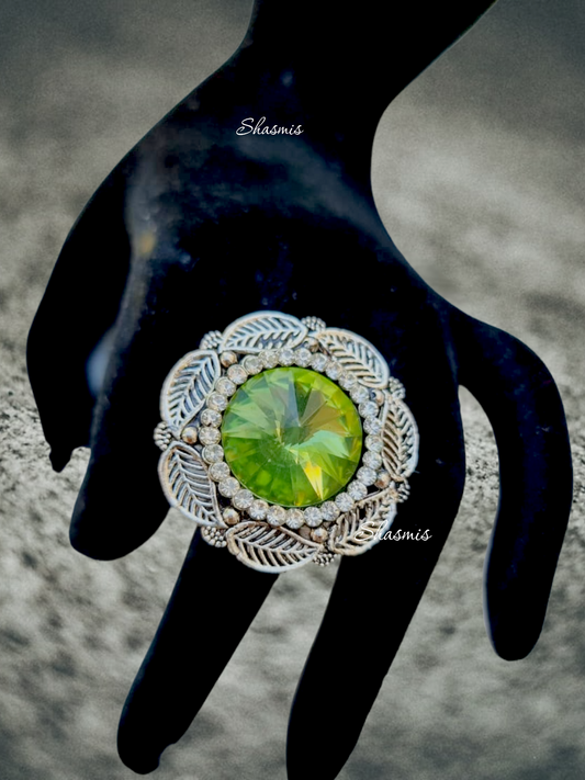 Green Stone Silver Ring