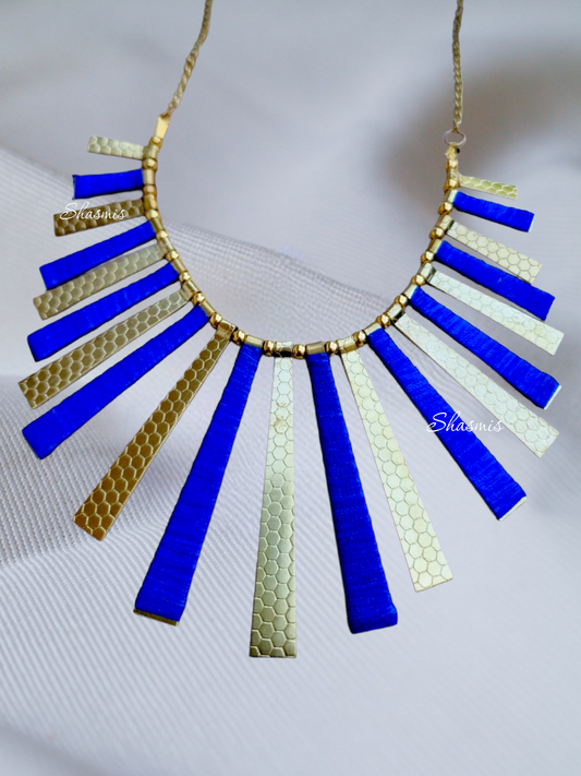 Blue Color Strand Necklace 