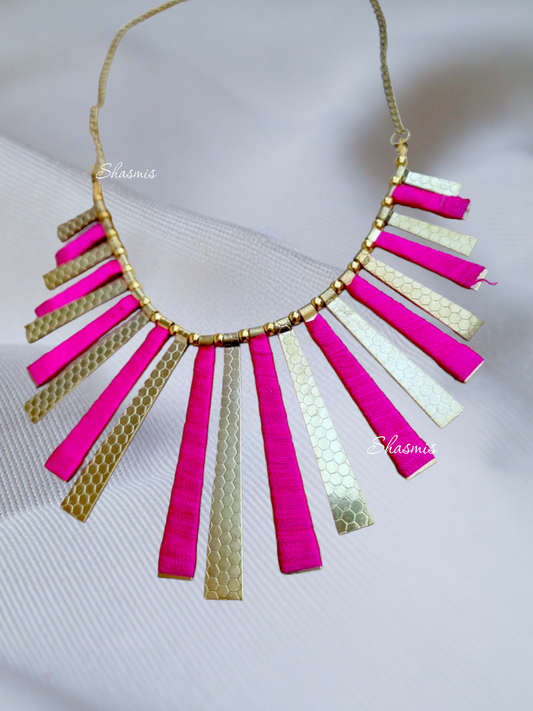 Pink Color Strand Necklace