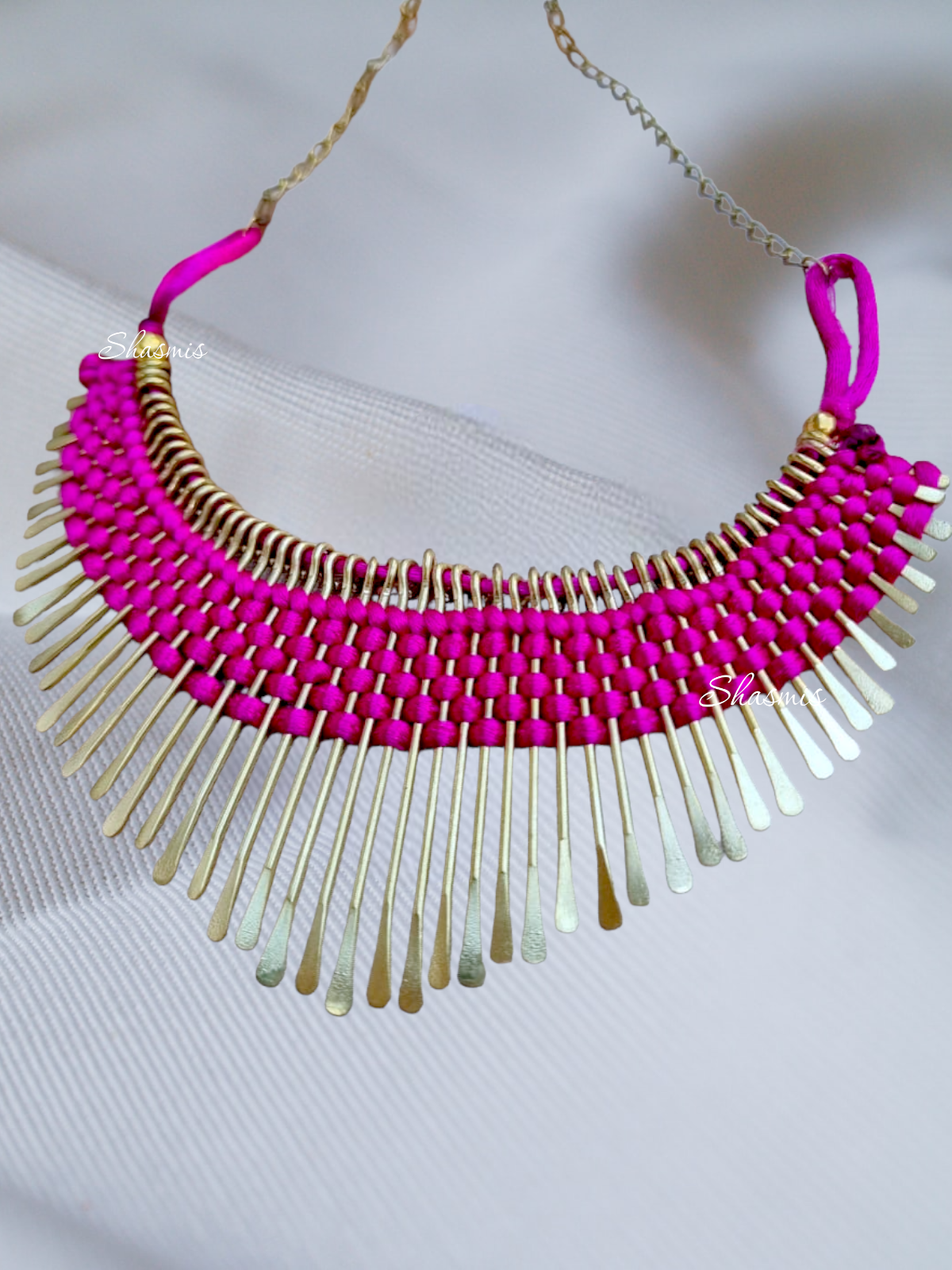 Pink Color Tassel Necklace