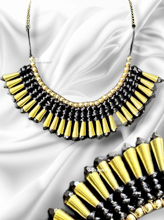 Black and Golden Tread Necklace
