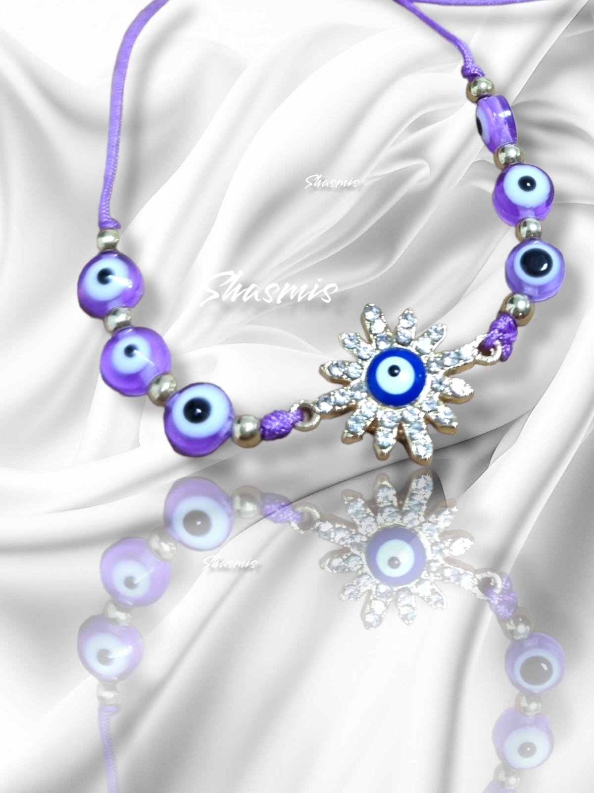 Puprle Color Beads Evil Eye Bracelets