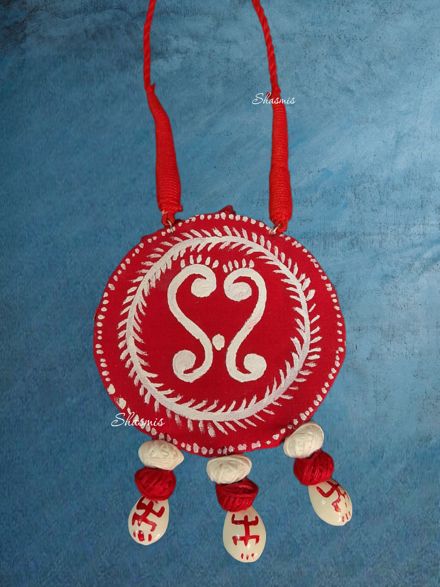 Red Color Fabric Necklace 