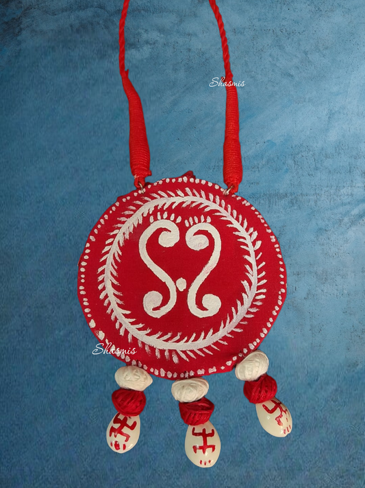 Red Color Fabric Necklace 