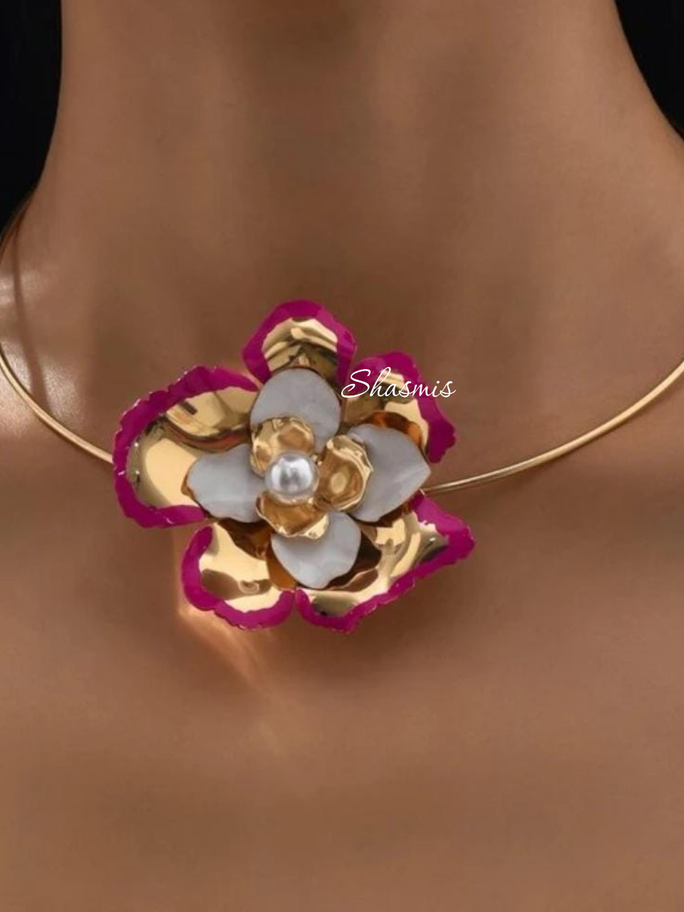 Pink Flower Choker 