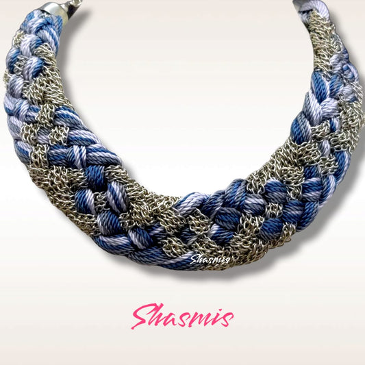 Silver Beads Statement Necklace