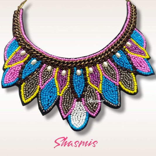 Multi Color Bib Necklace