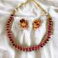 Double Side Necklace With Two Color Earrings