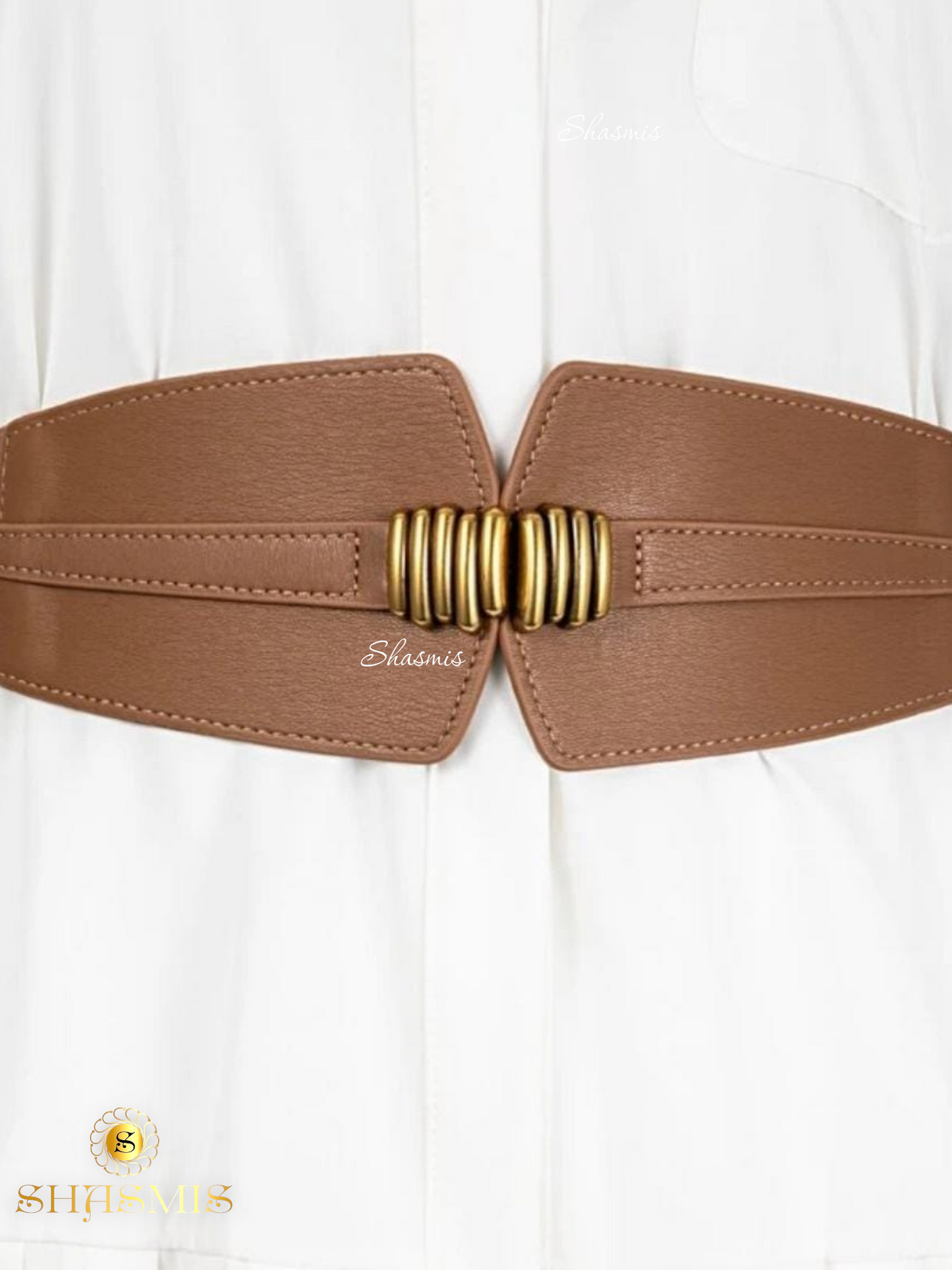 Coffee Color Wide Stretchable Belt