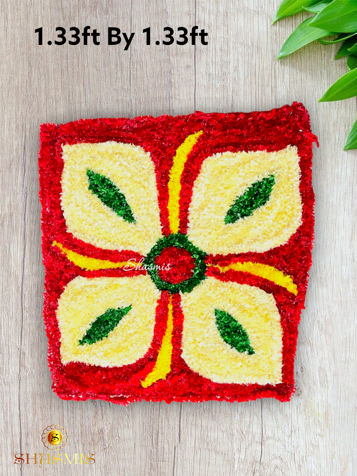 1.33ft by 1.33ft Ready Made Square Design Rangoli Mat