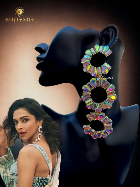 Rainbow Colors Long Trendy Prerto Design Earrings