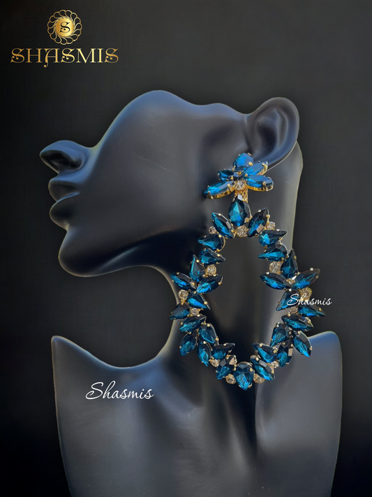 Rama Blue Color Long Prerto Earrings