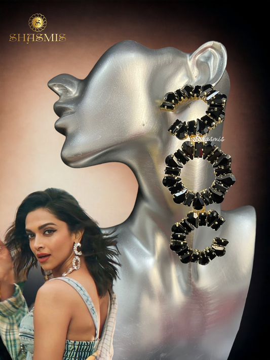 Black Color Long Prerto Design Trendy Earrings