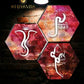 Ganesha Figure Wall Painting Hexagon Shape Set Of 3