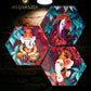 Indian Traditional Hexagon Ganesha Embossed Painting Set Of 3