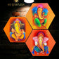 Lord Ganpatti Bappa Design Set Of 3 Wall Hexagaon painting