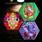 Lord Ganesha Idol Design Set Of 3 Wall Hexagaon painting