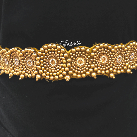 Golden Pearl Embroidery Belt 